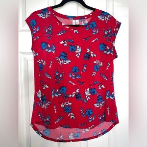 🌹 Elle Red Floral Blouse